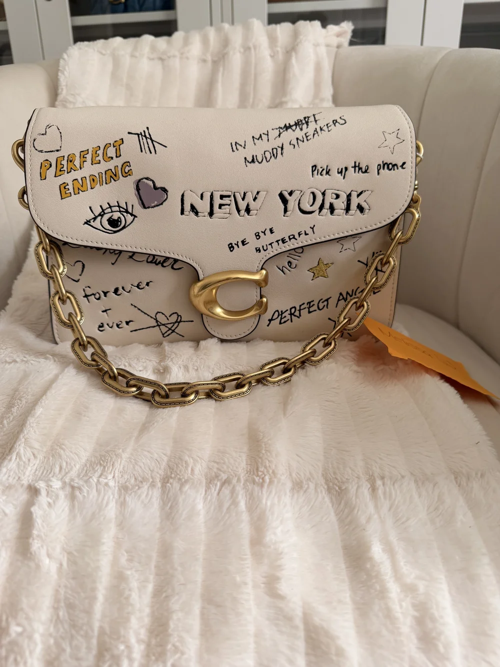 Coach white leather